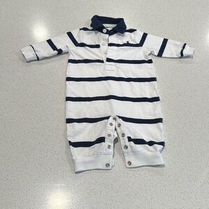 Baby Boys Striped Cotton Jersey Rugby Coveralls 3M